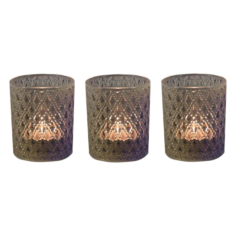 Aroma Grey Lustre 3 Tealight & Votive Holder Set Extra Image 1